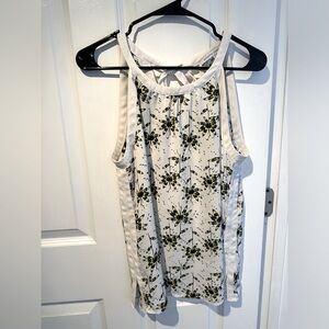 Collective Concepts Halter Top Floral White Sleeveless